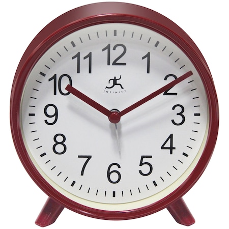 Infinity Instruments Red Tabletop Alarm Clock 15684RD-4360